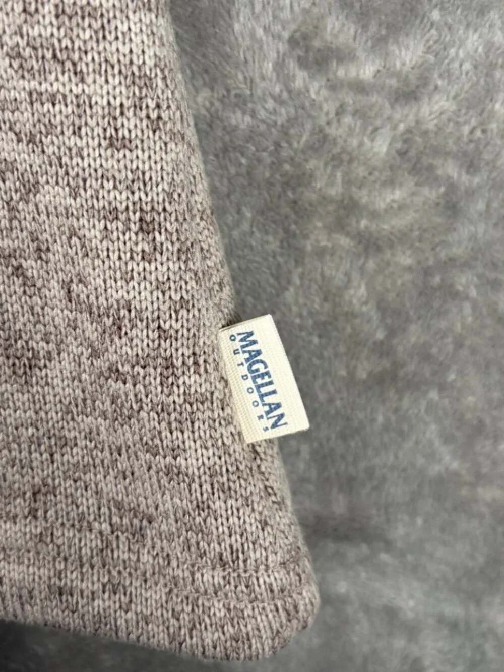 Magellan Fleece Snap Pullover Women's S Beige Outdoor Boyfriend Eclectic Minimal